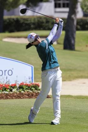 April 27, 2024, Los Angeles, California, USA: Jin Hee Im tees off during Round 3 of the JM Eagle LA Championship presented by Plastpro on Saturday April 27, 2024 at the Wilshire Country Club in Los Angeles, California. ARIANA RUIZ PI Los Angeles U.S - ZUMAp124 20240427_zaa_p124_015 Copyright: xArianaxRuizx