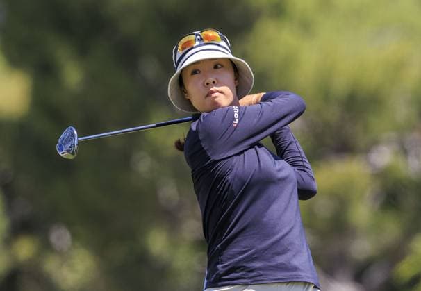 April 27, 2024, Los Angeles, California, USA: Haeji Kang during Round 3 of the JM Eagle LA Championship presented by Plastpro on Saturday April 27, 2024 at the Wilshire Country Club in Los Angeles, California. ARIANA RUIZ PI Los Angeles U.S - ZUMAp124 20240427_zaa_p124_087 Copyright: xArianaxRuizx