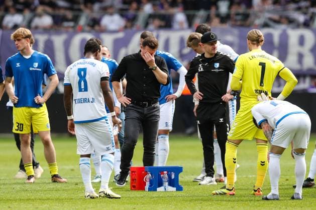 Trainer Christian Titz (1. FC Magdeburg) - 2. Fußball Bundesliga Saison 2023-2024 1. FC Magdeburg vs. VfL Osnabrück in der MDCC Arena in Magdeburg - Fußball,Mann,Männer,Deutschland,28.04.2024