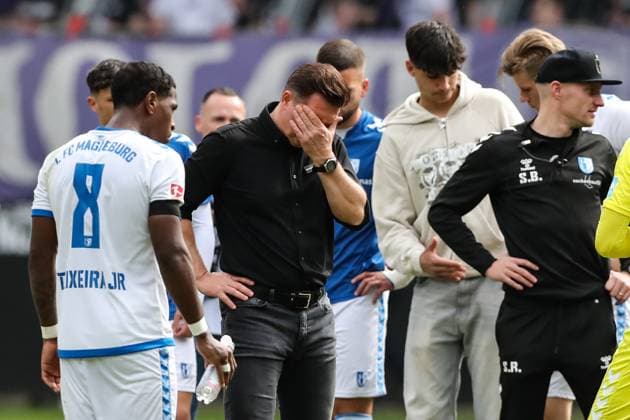 Trainer Christian Titz (1. FC Magdeburg) - 2. Fußball Bundesliga Saison 2023-2024 1. FC Magdeburg vs. VfL Osnabrück in der MDCC Arena in Magdeburg - Fußball,Mann,Männer,Deutschland,28.04.2024