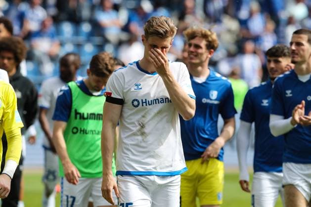 Luca Schuler (1. FC Magdeburg,26) - 2. Fußball Bundesliga Saison 2023-2024 1. FC Magdeburg vs. VfL Osnabrück in der MDCC Arena in Magdeburg - Aktion,Fußball,Mann,Männer,Deutschland,28.04.2024
