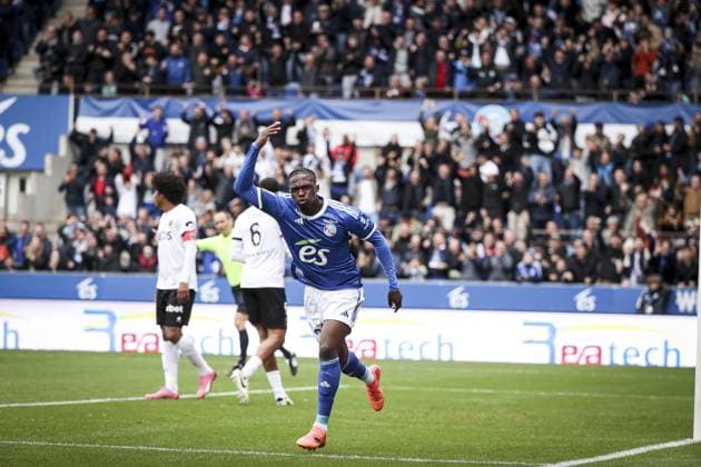 DILANE BAKWA 26 (RCS) BUT FOOTBALL : Ligue 1 RC Strasbourg vs Niza - 28 04 2024 (Strasbourg - France) ElyxandroCegarra Panoramic 