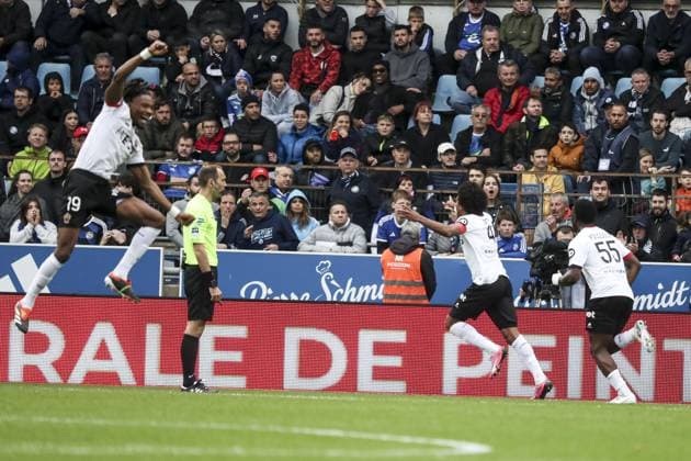 FOOTBALL : Ligue 1 RC Strasbourg vs Niza - 28 04 2024 (Strasbourg - France) ElyxandroCegarra Panoramic 