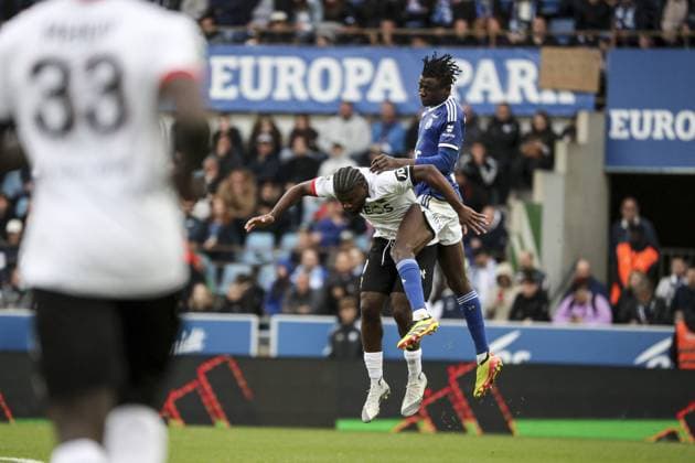 SYLLA ABAKAR 24 FOOTBALL : Ligue 1 RC Strasbourg vs Niza - 28 04 2024 (Strasbourg - France) ElyxandroCegarra Panoramic 