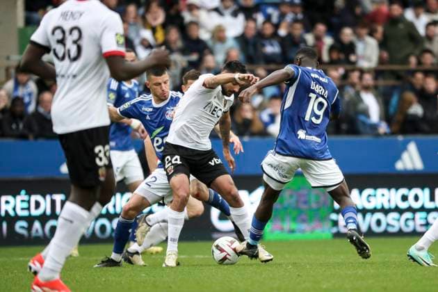 LABORDE GAETAN 24 FOOTBALL : Ligue 1 RC Strasbourg vs Niza - 28 04 2024 (Strasbourg - France) ElyxandroCegarra Panoramic 