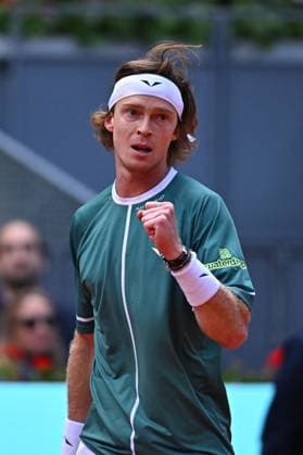 Mutua Madrid Open Andrey Rublev (RUS) during his second round match at the Mutua Madrid Open in Madrid, Spain, on April, 28, 2024. Photo by Corinne Dubreuil ABACAPRESS.COM Madrid Spain  Copyright: xDubreuilxCorinne ABACAx