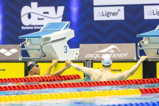 200m Brust Maenner A-Finale Melvin Imoudu (Potsdamer SV), Maximilian Pilger (SG Essen) 135. Deutsche Meisterschaften Schwimmen 2024, Berlin, Tag 4, 28.04.2024 135. Deutsche Meisterschaften Schwimmen 2024, Berlin, Tag 4, 28.04.2024 Berlin *** 200m Breaststroke Men A Final Melvin Imoudu Potsdamer SV , Maximilian Pilger SG Essen 135 German Swimming Championships 2024, Berlin, Day 4, 28 04 2024 135 German Swimming Championships 2024, Berlin, Day 4, 28 04 2024 Berlin Copyright: xEibner-Pressefoto JadrankoxMarjax EP_JMC