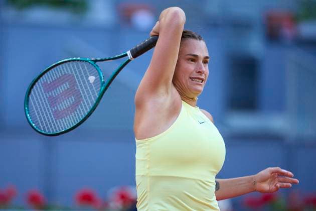 Mutua Madrid Open - Day Seven Aryna Sabalenka returns a shot against Robin Montgomery of United States during day seven of the Mutua Madrid Open 2024 at Caja Magica on April 28, 2024, in Madrid, Spain. Madrid Caja Magica Madrid Spain RL_MMO24_00631 Copyright: xRicardoxLarreinax