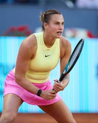Mutua Madrid Open - Day Seven Aryna Sabalenka returns a shot against Robin Montgomery of United States during day seven of the Mutua Madrid Open 2024 at Caja Magica on April 28, 2024, in Madrid, Spain. Madrid Caja Magica Madrid Spain RL_MMO24_00657 Copyright: xRicardoxLarreinax