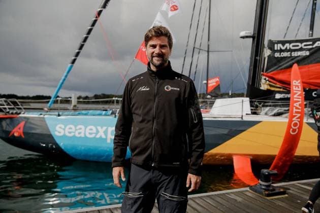 The Transat CIC s Start From Lorient Towards New York IMOCA skipper Boris Herrmann (Malizia) leaving La Base marina in Lorient before the departure of transatlantic race The Transat CIC known as the oldest and most challenging solo race. On April 28th, 33 IMOCA skippers, 13 Class40 skippers, and 2 in the Vintage category, set sail from Lorient to New York. Picture taken at La Base marina in Lorient, Brittany, France, on April 28, 2024, by Marie-Paola Bertrand-Hillion ABACAPRESS.COM Lorient France  Copyright: xBertrand-HillionxMarie-Paola ABACAx