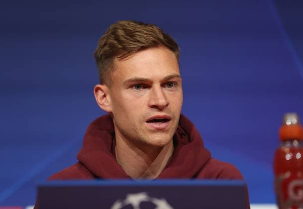 München, Deutschland 29. April 2024: Fussball, Herren, UEFA Champions League, Saison 2023 2024, FC Bayern München, Pressekonferenz Hier im Bild Joshua Kimmich (FC Bayern München) auf der Pressekonferenz