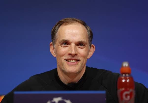 München, Deutschland 29. April 2024: Fussball, Herren, UEFA Champions League, Saison 2023 2024, FC Bayern München, Pressekonferenz Hier im Bild Thomas Tuchel, Trainer (FC Bayern München) auf der Pressekonferenz