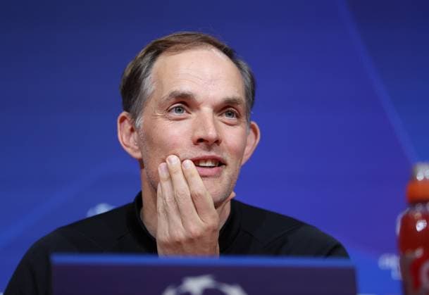 Sport Bilder des Tages München, Deutschland 29. April 2024: Fussball, Herren, UEFA Champions League, Saison 2023 2024, FC Bayern München, Pressekonferenz Hier im Bild Thomas Tuchel, Trainer (FC Bayern München) auf der Pressekonferenz