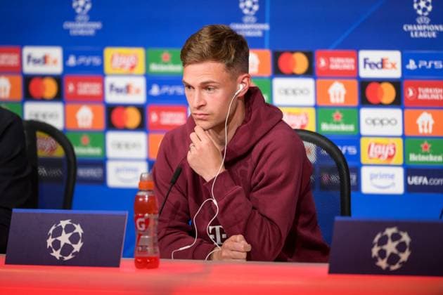 Fußball, UEFA Championsleague, 20240429, Pressekonferenz FC Bayern München - Real Madrid. Im Bild Joshua KIMMICH (FC Bayern München, 6) Kopfhörer im Ohr konzentriert fokussiert. München Allianz Arena Bayern Deutschland Copyright: Passion2Press MarkusxFischerx
