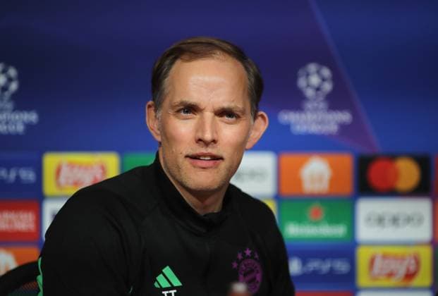 München, Deutschland 29. April 2024: Fussball, Herren, UEFA Champions League, Saison 2023 2024, FC Bayern München, Pressekonferenz Hier im Bild Thomas Tuchel, Trainer (FC Bayern München) auf der Pressekonferenz, Kopf, Portrait