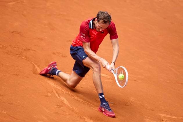 Mutua Madrid Open - Day Eight Daniil Medvedev returns a shot against Sebastian Korda of United States during day eight of the Mutua Madrid Open 2024 at Caja Magica on April 29, 2024, in Madrid, Spain. Madrid Caja Magica Madrid Spain RL_MMO24_00788 Copyright: xRicardoxLarreinax