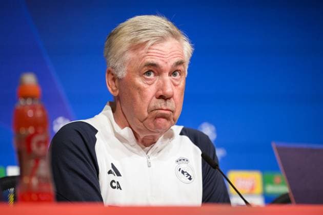 Fußball, Championsleague, 20240429, Abschlusstraining, FC Bayern München - Real Madrid. Im Bild Trainer von Real Madrid Carlo ANCELOTTI. München Trainingsgelände Säbener Str. 51 Bayern Deutschland Copyright: Passion2Press MarkusxFischerx