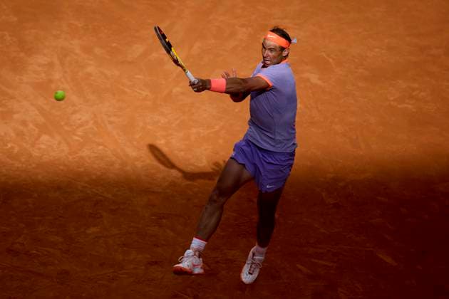 Mutua Madrid Open - Day Eight Rafael Nadal of Spain returns a shot against Pedro Cachin of Argentina during day eight of the Mutua Madrid Open 2024 at Caja Magica on April 29, 2024, in Madrid, Spain. Madrid Caja Magica Madrid Spain RL_MMO24_00931 Copyright: xRicardoxLarreinax