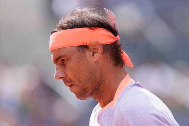 Mutua Madrid Open - Rafael Nadal vs Pedro Cachin MADRID, SPAIN - APRIL 29 : Rafael Nadal during their match on Day 8 of the Mutua Madrid Open at Caja Magica Stadium in Madrid. (Photo by Guillermo Martinez) Madrid Caja Magica Spain Copyright: xGuillermoxMartinezx