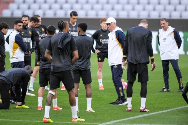 Fußball, Championsleague, 20240429, Abschlusstraining, FC Bayern München - Real Madrid. Im Bild Trainer von Real Madrid Carlo ANCELOTTI. München Allianz Arena Bayern Deutschland Copyright: Passion2Press MarkusxFischerx