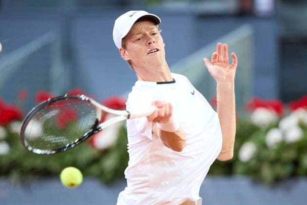 Mutua Madrid Open - Day Eight Jannik Sinner of Italy returns a shot against Pavel Kotov during day eight of the Mutua Madrid Open 2024 at Caja Magica on April 29, 2024, in Madrid, Spain. Madrid Caja Magica Madrid Spain RL_MMO24_00967 Copyright: xRicardoxLarreinax