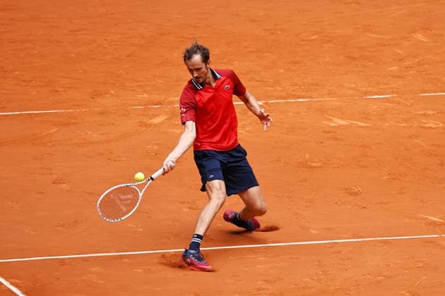 Daniil Medvedev (RUS), APRIL 29, 2024 - Tennis : Daniil Medvedev during singles round of 32 match against Sebastian Korda on the ATP, Tennis Herren tour Masters 1000 Mutua Madrid Open tennis tournament at the Caja Magica in Madrid, Spain. Noxthirdxpartyxsales  (251678138)