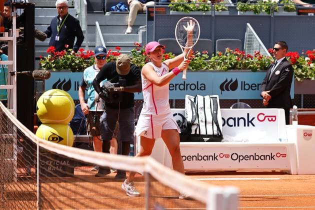Iga Swiatek (POL), APRIL 29, 2024 - Tennis : Iga Swiatek celebrate after winning singles round of 16 match against Sara Sorribes Tormo on the WTA, Tennis Damen 1000 tournaments Mutua Madrid Open tennis tournament at the Caja Magica in Madrid, Spain. Noxthirdxpartyxsales  (251679390)