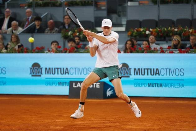 Jannik Sinner (ITA), APRIL 29, 2024 - Tennis : Jannik Sinner during singles round of 32 match against Pavel Kotov on the ATP, Tennis Herren tour Masters 1000 Mutua Madrid Open tennis tournament at the Caja Magica in Madrid, Spain. Noxthirdxpartyxsales  (251679854)