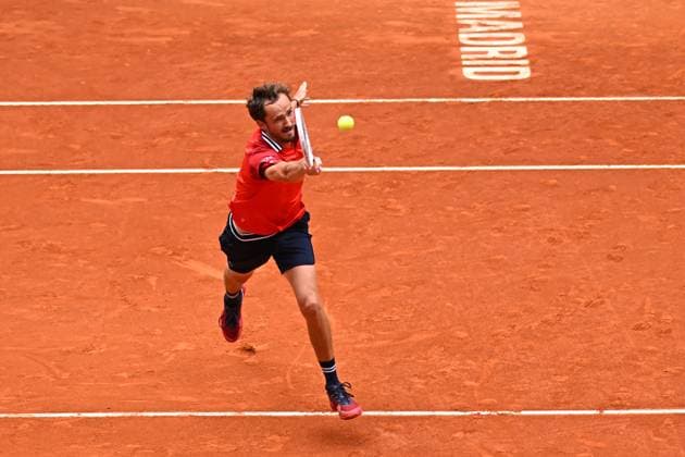 Madrid Mutua Open Daniil Medvedev (RUS) during his third round match at the Mutua Madrid Open in Madrid , Spain, on April, 29, 2024. Photo by Corinne Dubreuil ABACAPRESS.COM Madrid  Copyright: xDubreuilxCorinne ABACAx