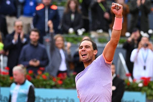 Madrid Mutua Open Rafael Nadal (ESP) during his third round match at the Mutua Madrid Open in Madrid , Spain, on April, 29, 2024. Photo by Corinne Dubreuil ABACAPRESS.COM Madrid  Copyright: xDubreuilxCorinne ABACAx