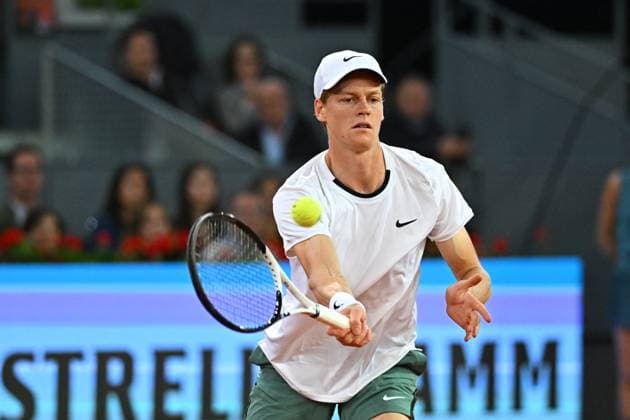 Madrid Mutua Open Jannik Sinner (ITA) during his third round match at the Mutua Madrid Open in Madrid , Spain, on April, 29, 2024. Photo by Corinne Dubreuil ABACAPRESS.COM Madrid  Copyright: xDubreuilxCorinne ABACAx