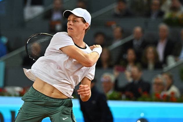 Madrid Mutua Open Jannik Sinner (ITA) during his third round match at the Mutua Madrid Open in Madrid , Spain, on April, 29, 2024. Photo by Corinne Dubreuil ABACAPRESS.COM Madrid  Copyright: xDubreuilxCorinne ABACAx