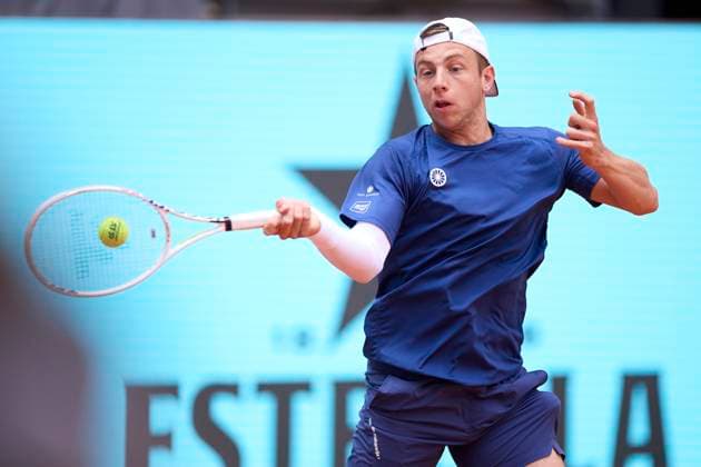 Mutua Madrid Open - Day Nine Tallon Griekspoor of Netherlands returns a shot against Andrey Rublev during day nine of the Mutua Madrid Open 2024 at Caja Magica on April 30, 2024, in Madrid, Spain. Madrid Caja Magica Madrid Spain RL_MMO24_01027 Copyright: xRicardoxLarreinax