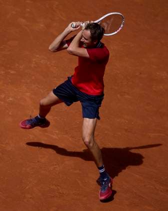 Mutua Madrid Open - Day Nine Daniil Medvedev returns a shot against Alexander Bublik of Kazahstan during day nine of the Mutua Madrid Open 2024 at Caja Magica on April 30, 2024, in Madrid, Spain. Madrid Caja Magica Madrid Spain RL_MMO24_01049 Copyright: xRicardoxLarreinax
