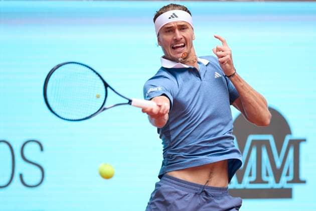 Mutua Madrid Open - Day Nine Alexander Zverev of Germany returns a shot against Francisco Cerundolo of Argentina during day nine of the Mutua Madrid Open 2024 at Caja Magica on April 30, 2024, in Madrid, Spain. Madrid Caja Magica Madrid Spain RL_MMO24_01110 Copyright: xRicardoxLarreinax