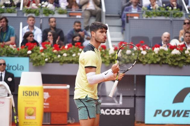Carlos Alcaraz (SPA) vs JL Struff (GER) during Masters Series Madrid 2024 in Madrid on Tuesday, 30 April 2024 Cordon Press 