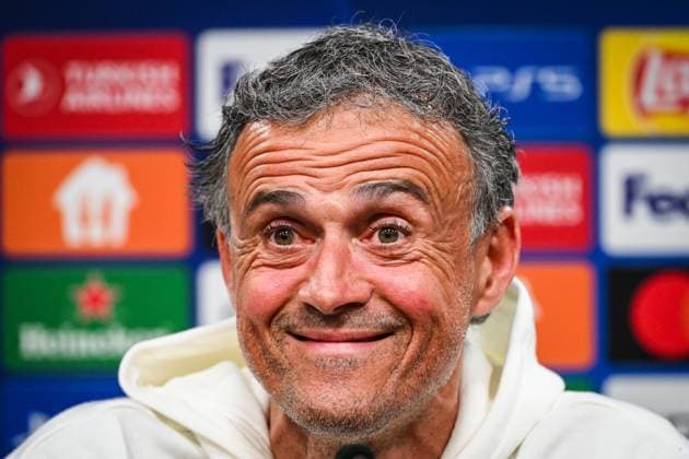 April 30, 2024, Dortmund, France, Germany: Luis ENRIQUE of PSG during a Paris Saint-Germain press conference, PK, Pressekonferenz at Signal Iduna Park on April 30, 2024 in Dortmund, Germany. Dortmund Germany - ZUMAm308 20240430_zsp_m308_003 Copyright: xMatthieuxMirvillex