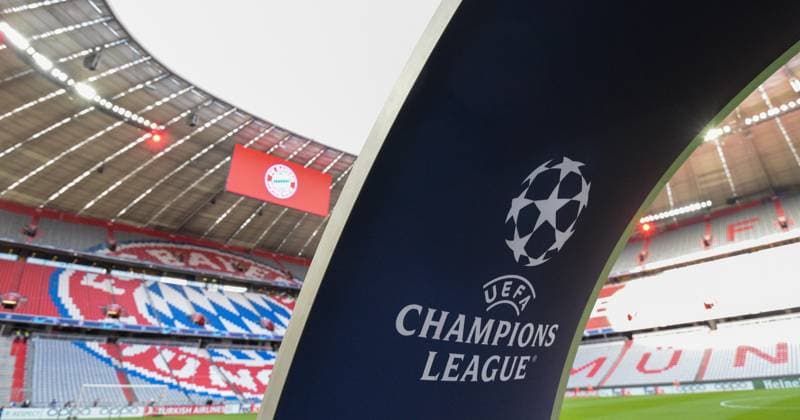 30.04.2024, xemx, Fussball UEFA Champions League, FC Bayern Muenchen - Real Madrid emspor, v.l. Stadioninnenansicht Allianz Arena mit Champions League Bogen (DFL DFB REGULATIONS PROHIBIT ANY USE OF PHOTOGRAPHS as IMAGE SEQUENCES and or QUASI-VIDEO) Muenchen