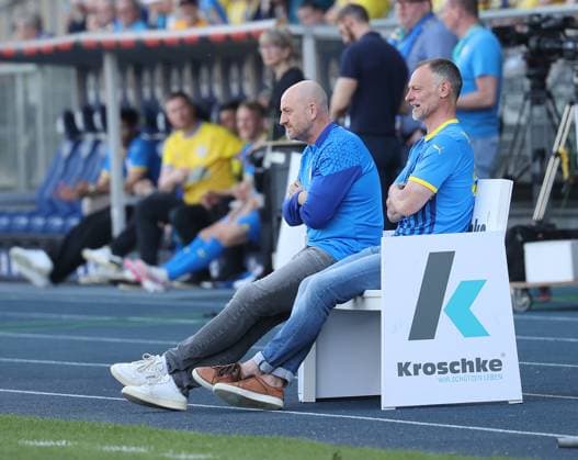 Das Trainergespann, Torsten Lieberknecht und Co Trainer Dariusz Scholtysik Fussball, Herren, Saison 2023 2024, 2.BL, Eintracht Stadion, Eintracht Braunschweig Legendenspiel DFL REGULATIONS PROHIBIT ANY USE OF PHOTOGRAPHS AS IMAGE SEQUENCES AND OR QUASI-VIDEO.