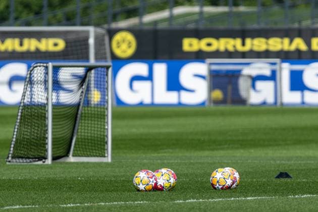 Training, Borussia Dortmund; 30.04.2024 Spielbälle der Champions League Training; UEFA Champions League Spiel: Borussia Dortmund - FC Paris Saint-Germain, Signal-Iduna-Park, Dortmund; 30.04.2024 Copyright: xBEAUTIFULxSPORTS Buriakovx