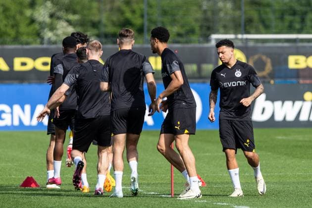 Training, Borussia Dortmund; 30.04.2024 Jadon Sancho (Borussia Dortmund, 10) Training; UEFA Champions League Spiel: Borussia Dortmund - FC Paris Saint-Germain, Signal-Iduna-Park, Dortmund; 30.04.2024 Copyright: xBEAUTIFULxSPORTS Buriakovx