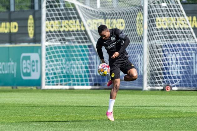 Training, Borussia Dortmund; 30.04.2024 Youssofa Moukoko (Borussia Dortmund, 18) Training; UEFA Champions League Spiel: Borussia Dortmund - FC Paris Saint-Germain, Signal-Iduna-Park, Dortmund; 30.04.2024 Copyright: xBEAUTIFULxSPORTS Buriakovx