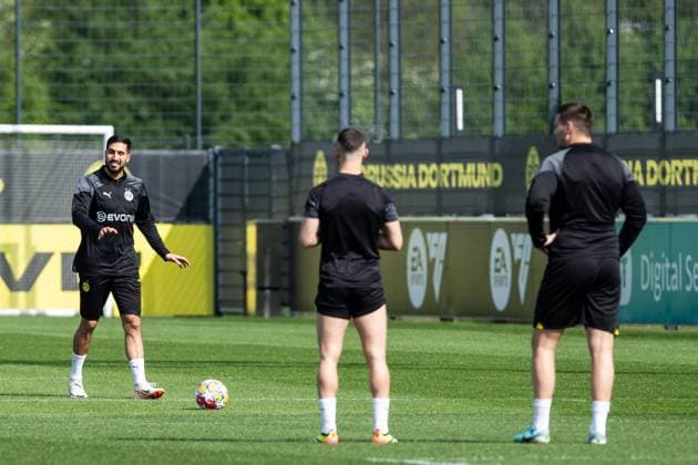 Training, Borussia Dortmund; 30.04.2024 Emre Can (Borussia Dortmund, 23), Salih Oezkan (Borussia Dortmund, 6), Niklas Suele (Borussia Dortmund, 25) Training; UEFA Champions League Spiel: Borussia Dortmund - FC Paris Saint-Germain, Signal-Iduna-Park, Dortmund; 30.04.2024 Copyright: xBEAUTIFULxSPORTS Buriakovx