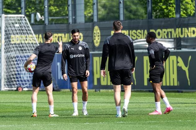 Training, Borussia Dortmund; 30.04.2024 Emre Can (Borussia Dortmund, 23), Salih Oezkan (Borussia Dortmund, 6),, Youssofa Moukoko (Borussia Dortmund, 18), Niklas Suele (Borussia Dortmund, 25) Training; UEFA Champions League Spiel: Borussia Dortmund - FC Paris Saint-Germain, Signal-Iduna-Park, Dortmund; 30.04.2024 Copyright: xBEAUTIFULxSPORTS Buriakovx