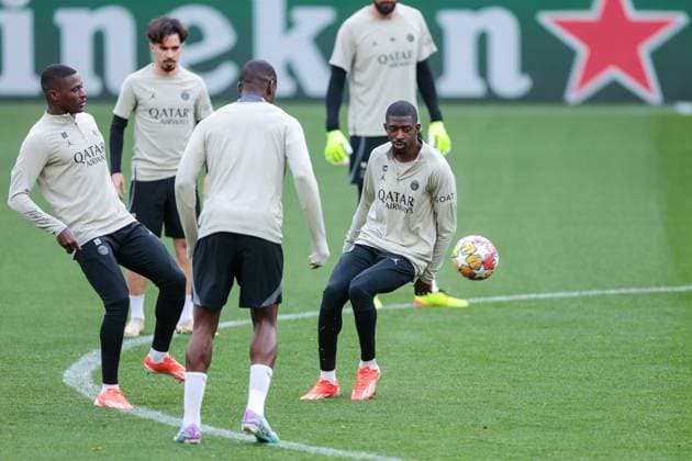 30.04.2024, Fussball, Saison 2023 2024, UEFA Champions League, UCL, Borussia Dortmund - Paris Saint Germain, v. l. Nuno Mendes (Paris Saint-Germain), Ousmane Dembele (Paris Saint-Germain), Dortmund Signal Iduna Park NRW Deutschland xRHR-FOTO DEx Copyright: DennisxEwert RHR-FOTOx RHR-FOTO DE