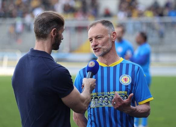 Interview Darius Scholtysik Fussball, Herren, Saison 2023 2024, 2.BL, Eintracht Stadion, Eintracht Braunschweig Legendenspiel DFL REGULATIONS PROHIBIT ANY USE OF PHOTOGRAPHS AS IMAGE SEQUENCES AND OR QUASI-VIDEO.