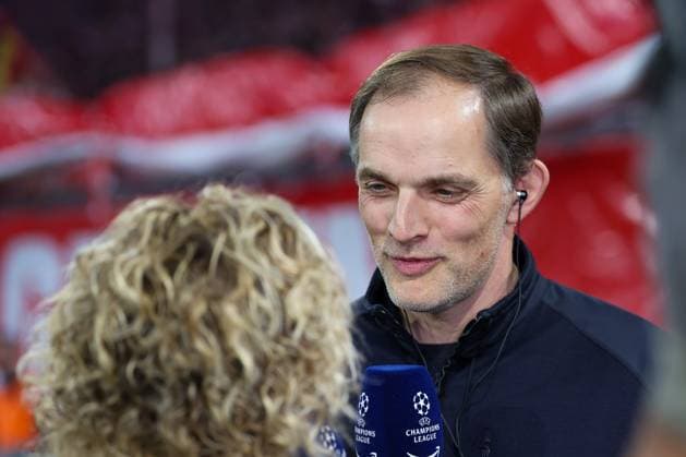 Chef-Trainer Thomas Tuchel (FC Bayern Muenchen) im Interview, FC Bayern Muenchen vs. Real Madrid, Champions League, Fussball, Halbfinale, Hinspiel, 30.04.2024 Muenchen Bayern Deutschland