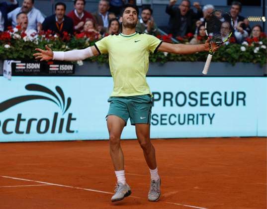 Carlos Alcaraz (SPA) vs JL Struff (GER) during Masters Series Madrid 2024 in Madrid on Tuesday, 30 April 2024 Cordon Press Cordon Press 