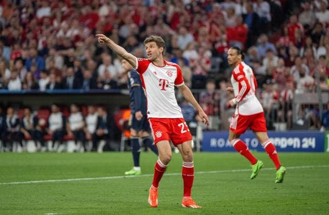 Fussball, Herren, Saison 2023 2024, Champions League (Halbfinale, Hinspiel), FC Bayern München - Real Madrid, Thomas Müller (FC Bayern München), 30.04.2024, Copyright: xMatthiasxKochx