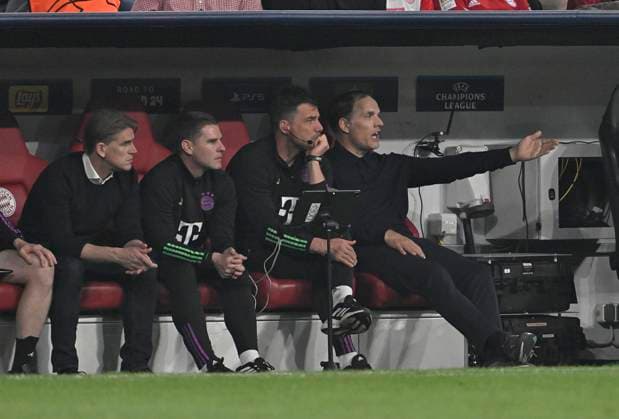 30.04.2024, Fussball UEFA Championsleague 2023 2024: Halbfinale, FC Bayern München - Real Madrid, in der Allianz-Arena München. Trainer Thomas Tuchel (Bayern München)